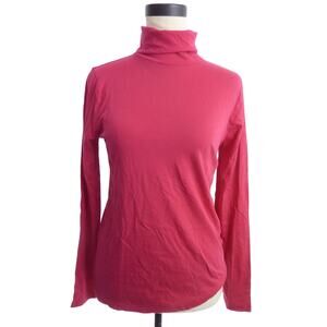 J.Crew Women's Light Weight Basic Long Sleeve Turtleneck S Red Dark Pink